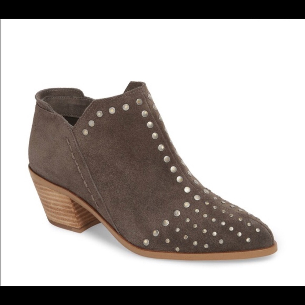 1. State Gray Suede Booties
